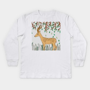 Forest Deer Kids Long Sleeve T-Shirt